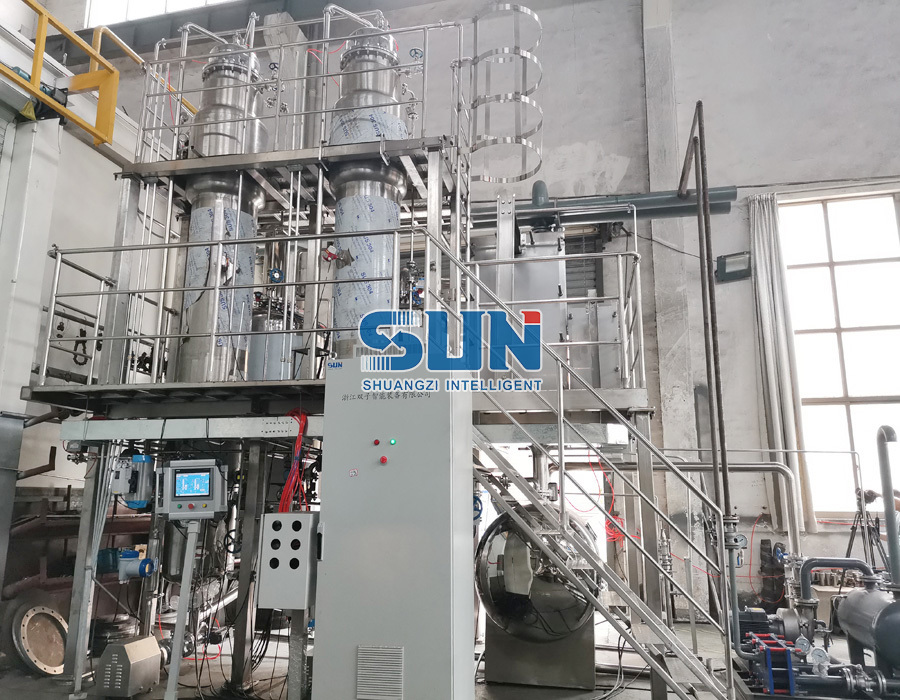 Food Grade Vacuum Geminus Effectus Falling Film Evaporator pro lacticiniis